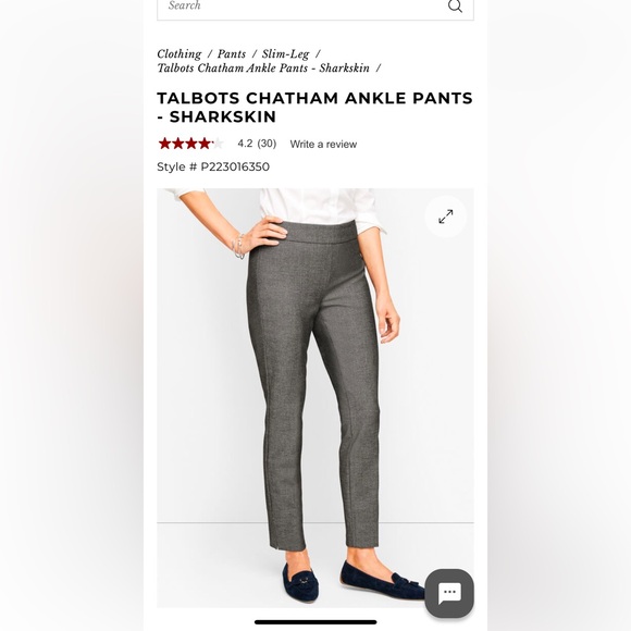 Talbots Chatham Ankle pants in gray,  Side zip. Size 12. Excellent condition. - Picture 14 of 15